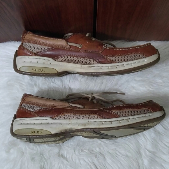 Men's Dunham Captain Mesh Brown Boat Shoe 9 1/2D - Picture 4 of 8